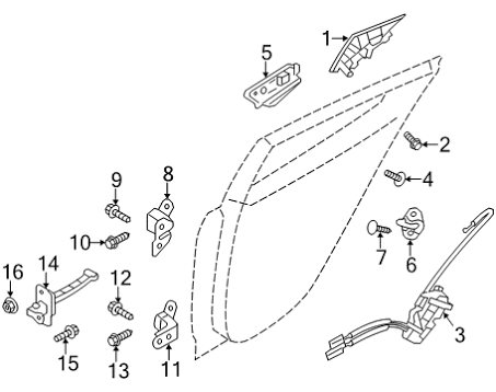 Door Check Rear Right - 794903Z000